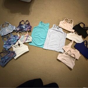 Athleta girl bras and tanks 8-10 & 12 like new